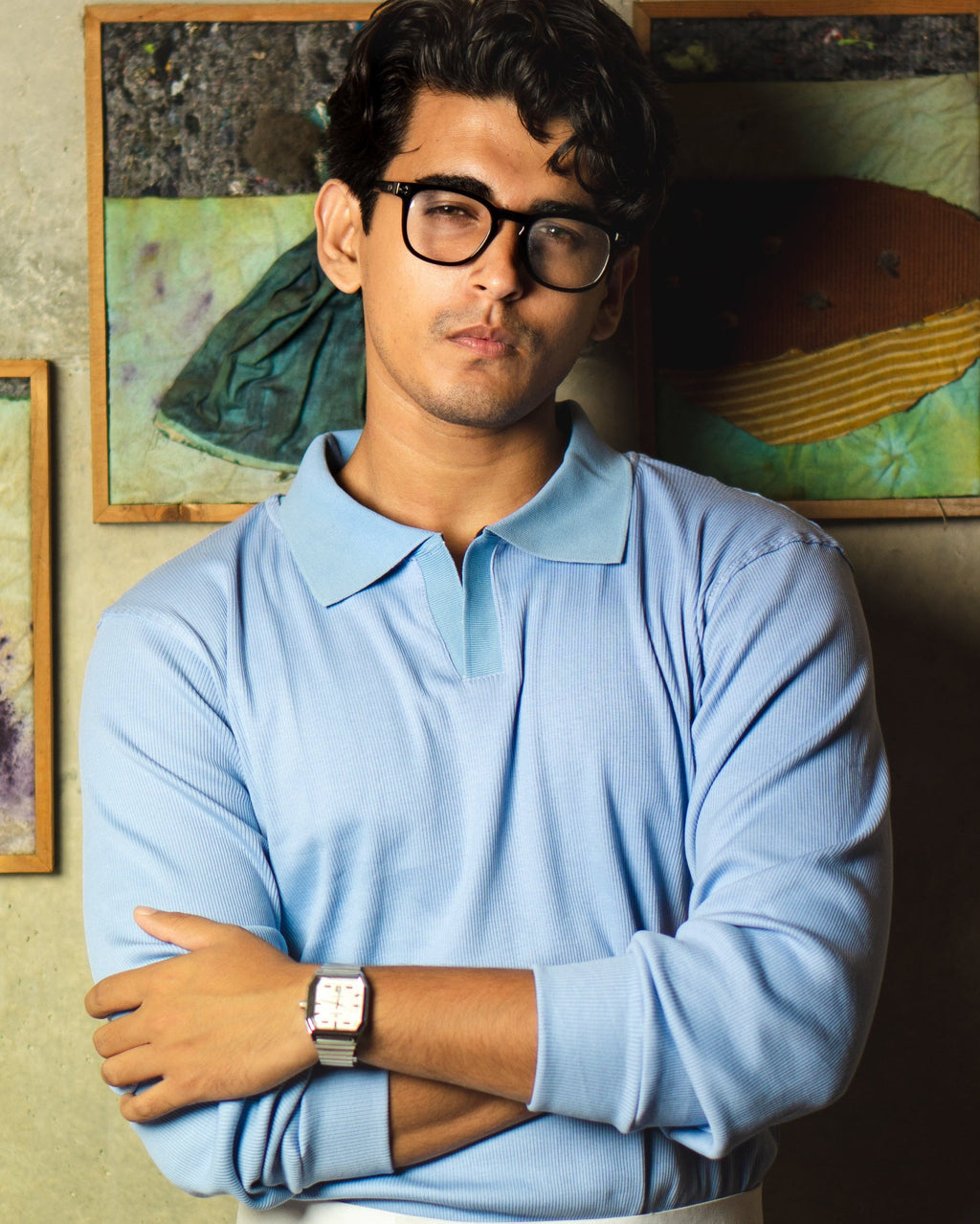 Aero Blue Rib Knit Pullover