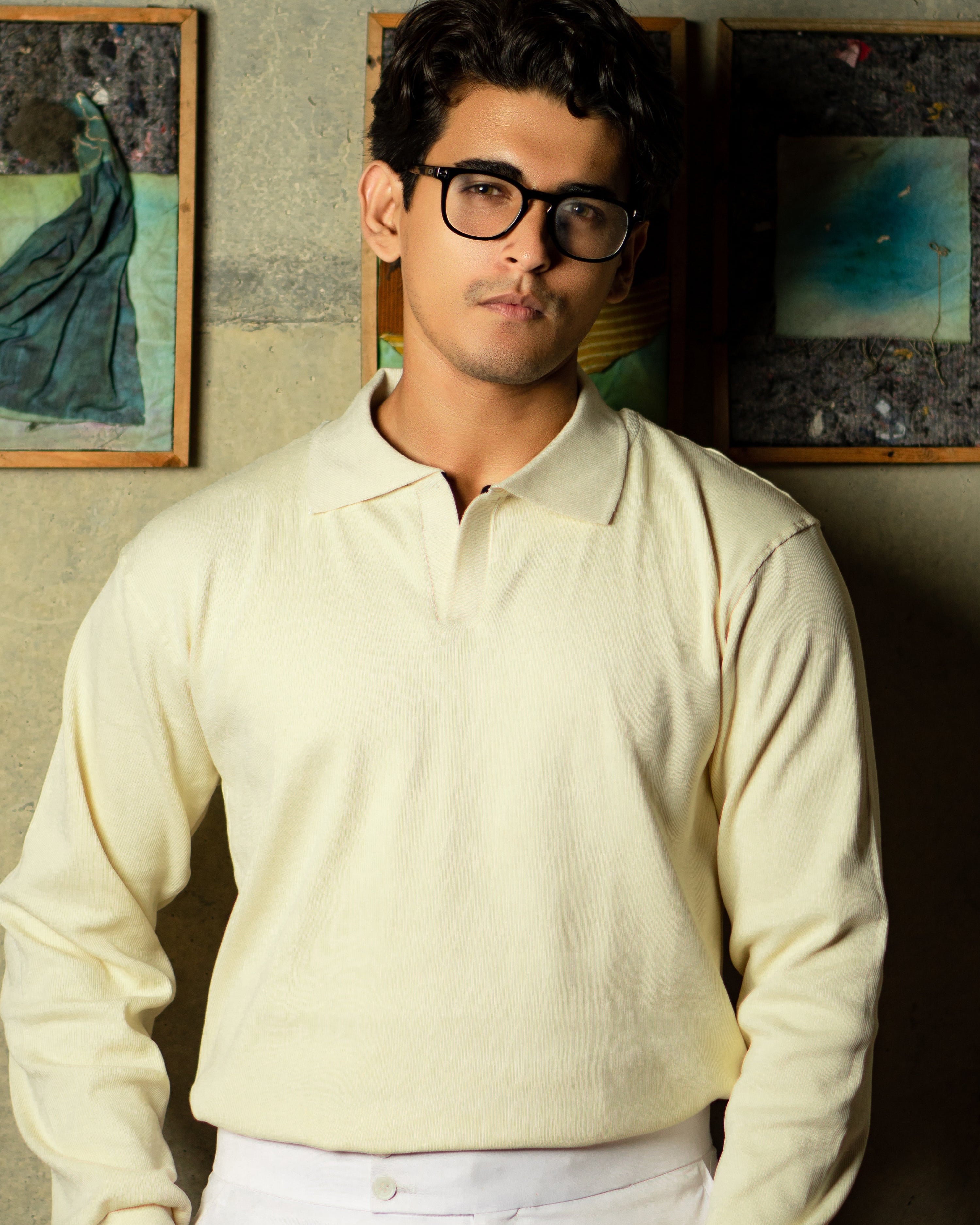 Ivory Rib Knit Pullover