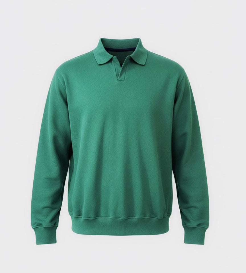 Retro Green Rib Knit Pullover