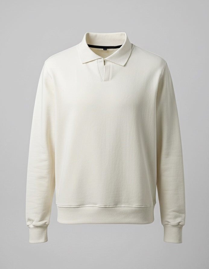 Ivory Rib Knit Pullover